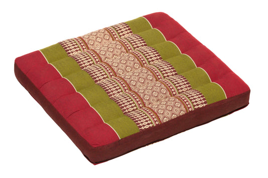 Thai-Sitzkissen 37x37x5 cm (grün & rot)