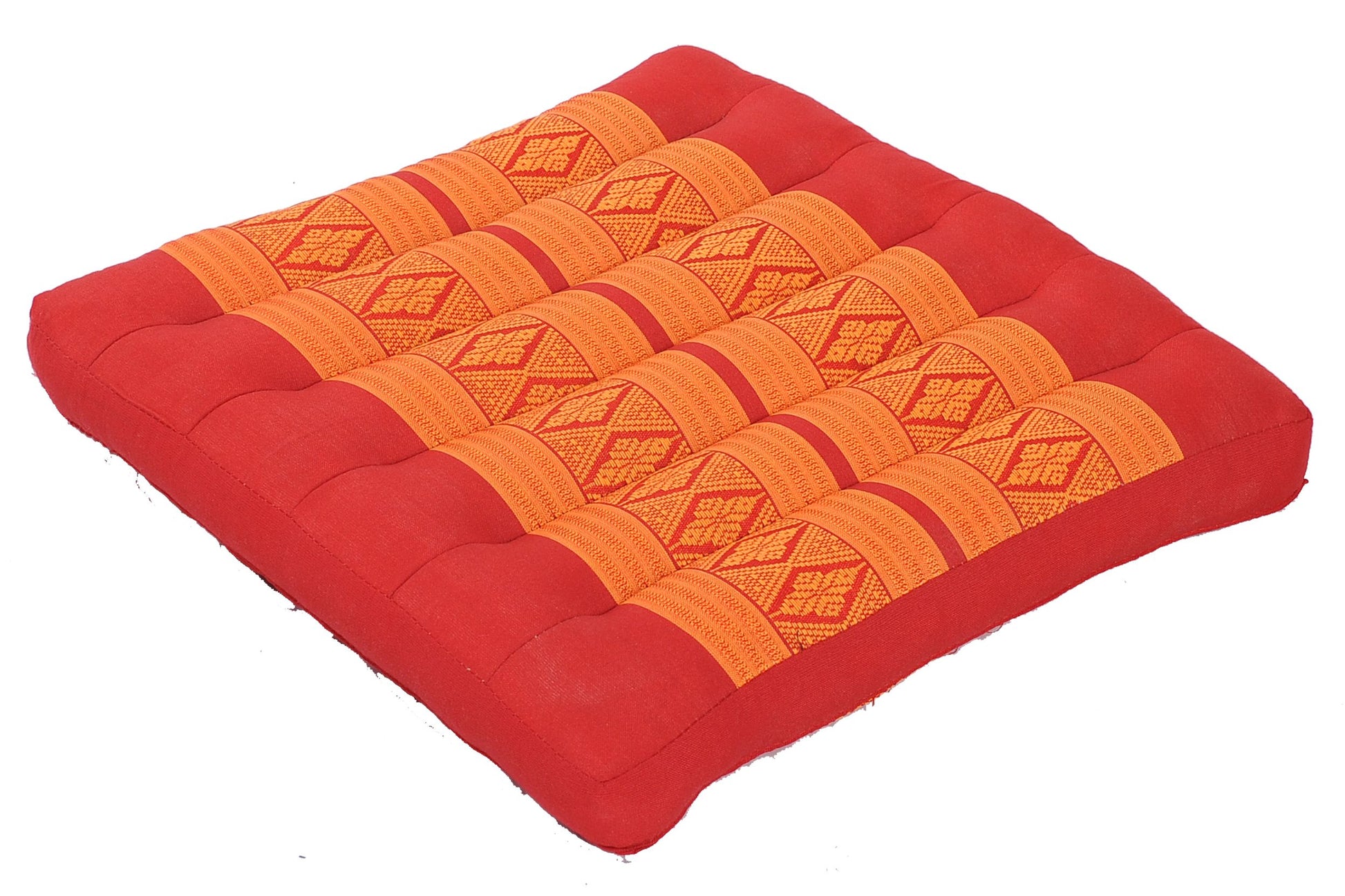 Thai-Sitzkissen 37x37x5 cm (rot & orange)