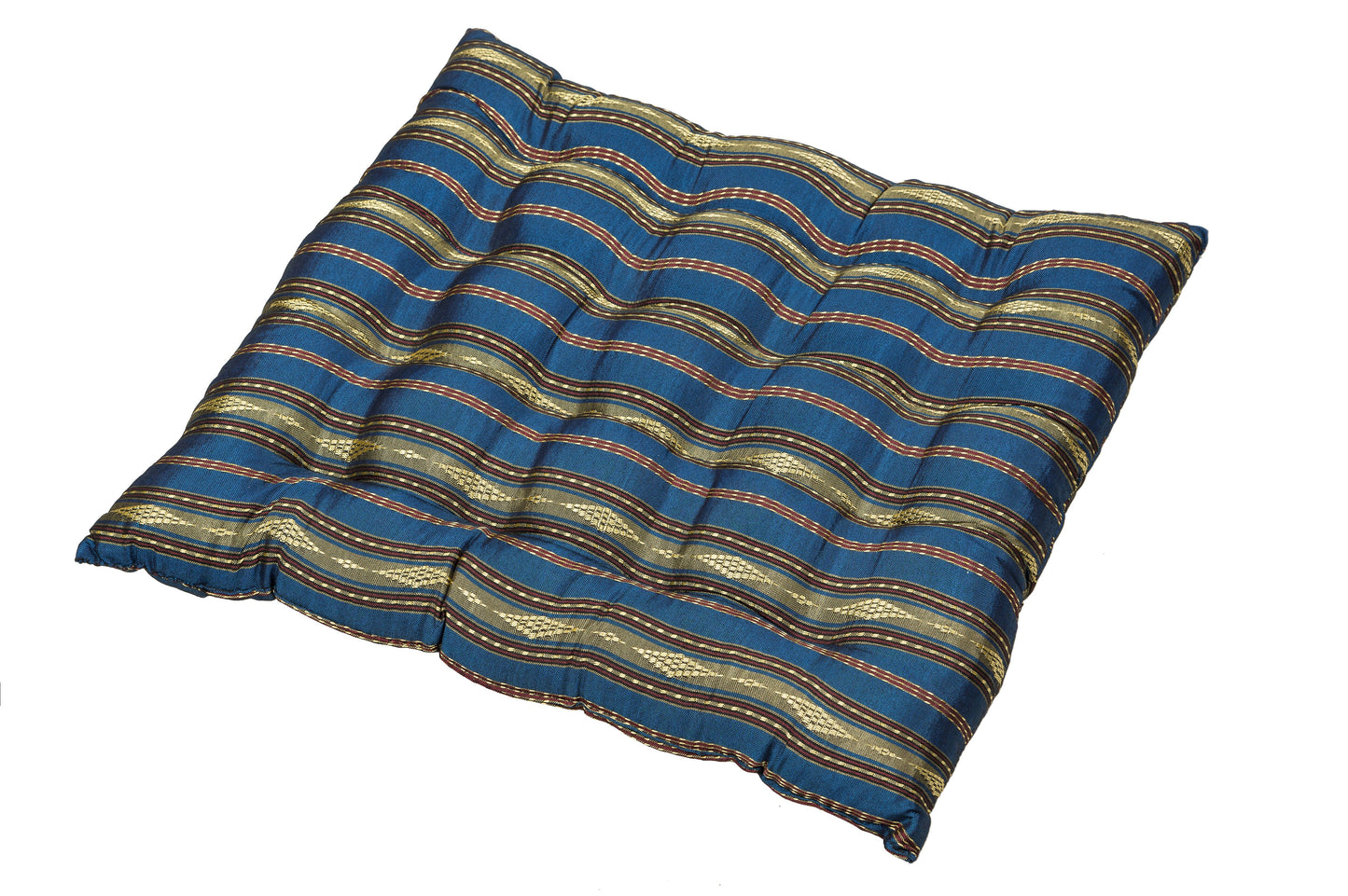 Sitzkissen Satin 40x40 cm (blau-gold)