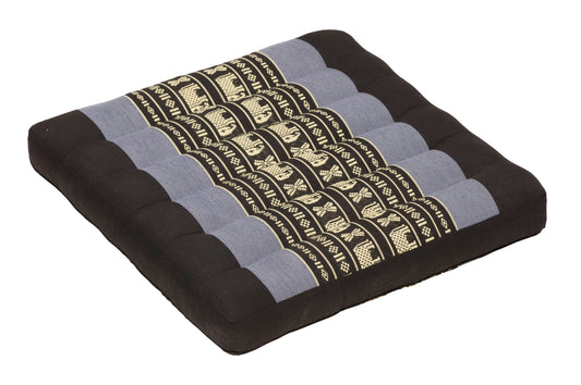 Großes Thai-Sitzkissen 50x50 cm (Elefanten blau)