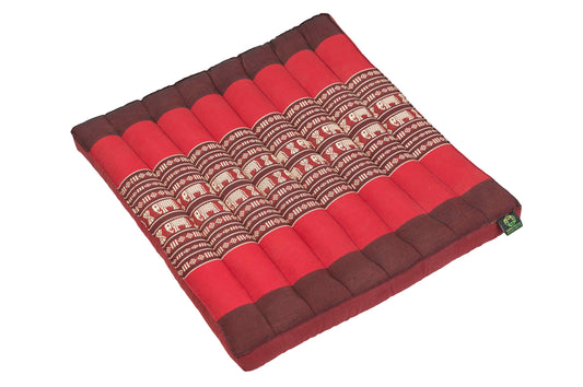Großes Thai-Sitzkissen 50x50 cm (Elefanten rot)