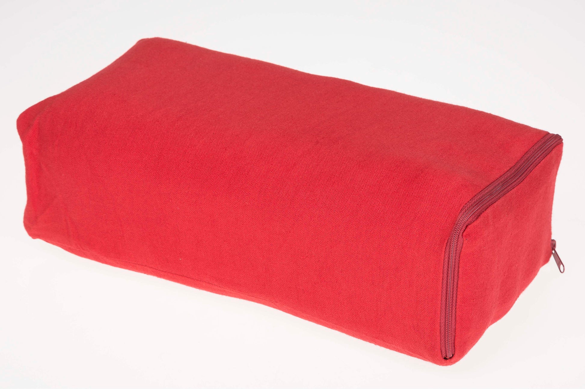 Bezug aus Baumwolle mit Reißverschluss, für Kissen 35x15x10 cm (rot)