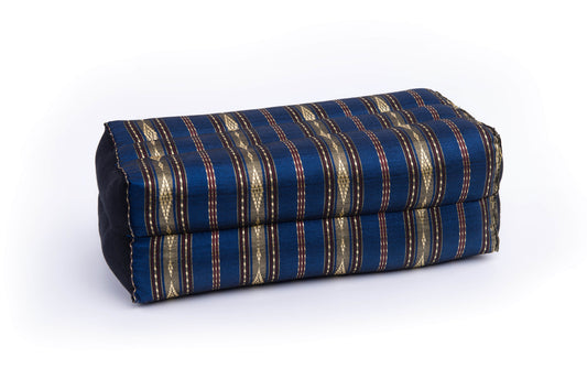 Block Kissen 35x15x10 cm (gold-blau glänzend)