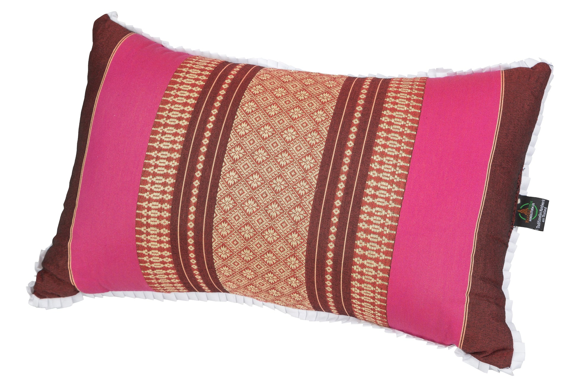 Thaikissen mit Kapokfüllung 45x28 cm (burgunder & pink)