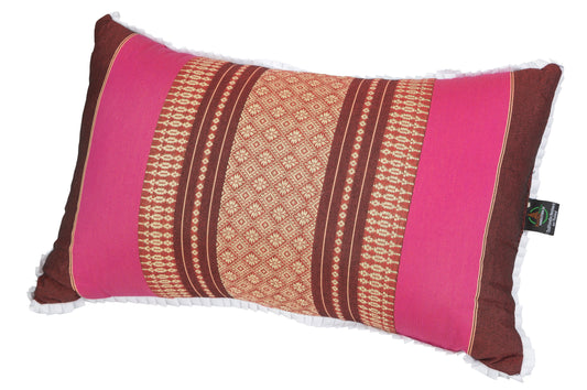 Thaikissen mit Kapokfüllung 45x28 cm (burgunder & pink)