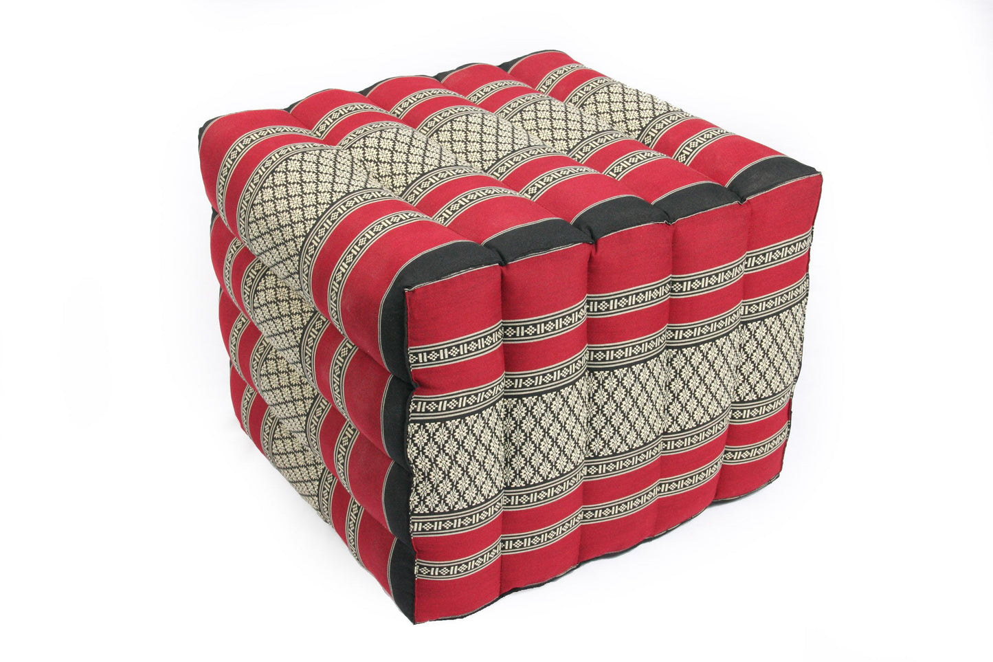 Lagerungskissen mit Thaimuster 40x45x50 cm (schwarz & rot)