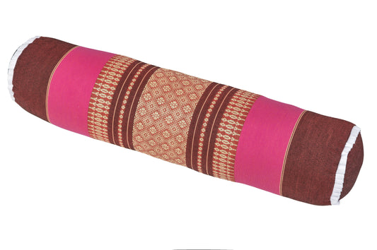 Nackenrolle burgunder pink Thai-Muster 50x13 cm
