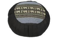 Meditationsset Zafu Zabuton Kapok blau mit Elefantenmuster