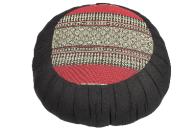 Meditationsset Zafu Zabuton Kapok schwarz rot