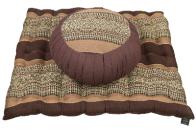 Meditationsset Zafu Zabuton Kapok braun beige erdtöne