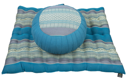 Meditationsset mit Kapokfüllung (blautöne)