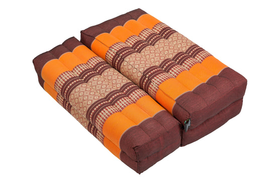 Faltbares Meditationskissen 50x15x10 cm (braun & orange)