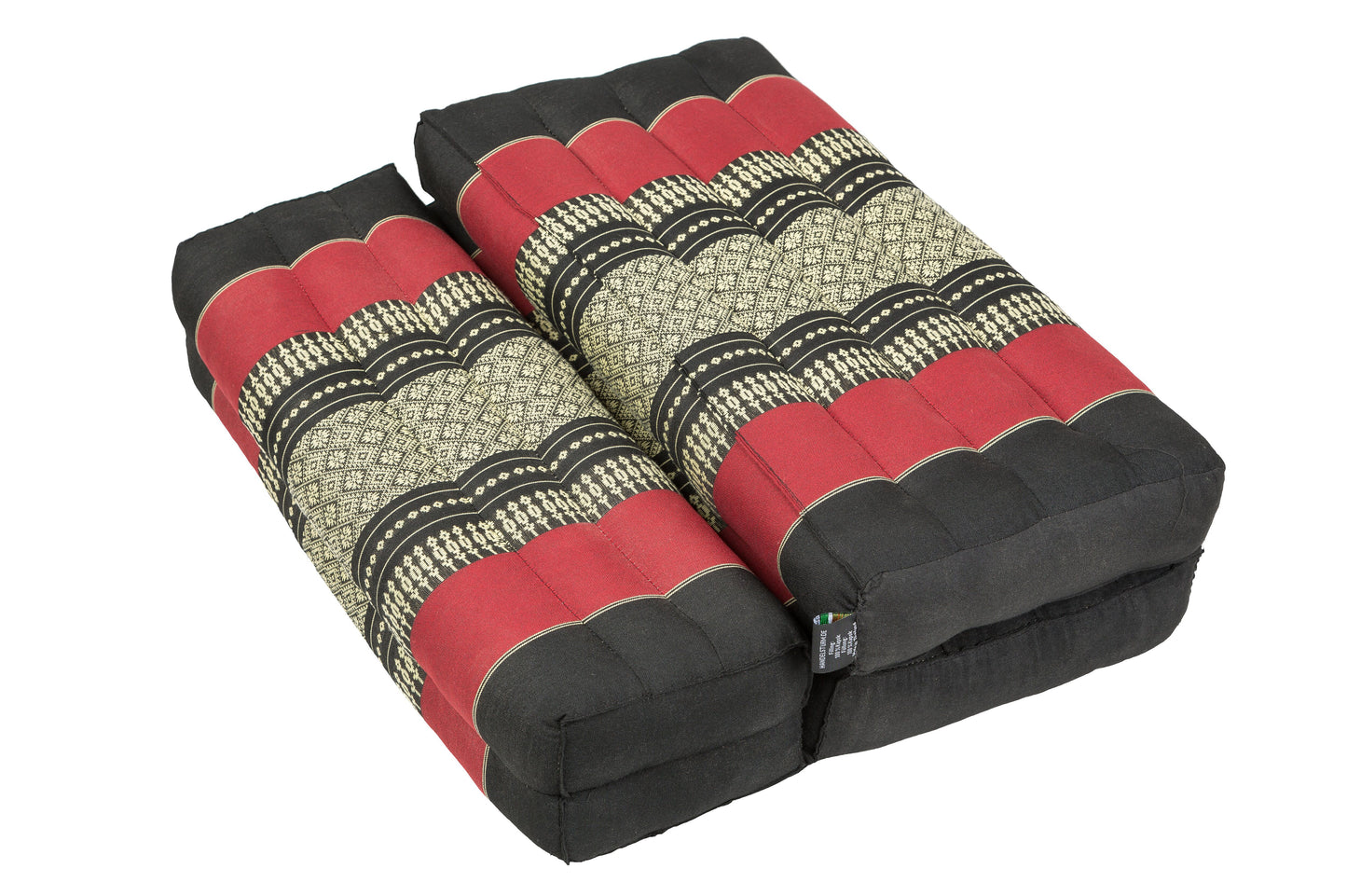 Faltbares Meditationskissen 50x15x10 cm (schwarz & rot)