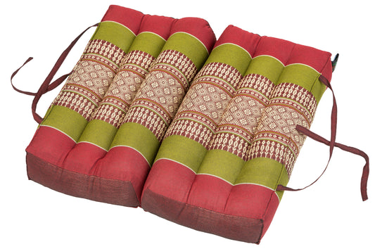 Faltbares Sitzkissen 40x40x7 cm - grun-rot | Tragbar & Kompakt