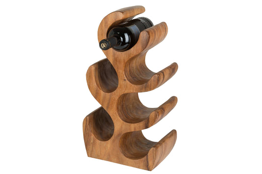 Weinflaschenhalter aus Massivholz (nußbraun)
