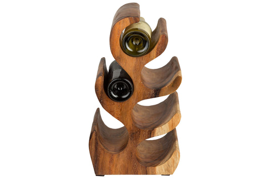 Weinflaschenhalter aus Massivholz (natur)