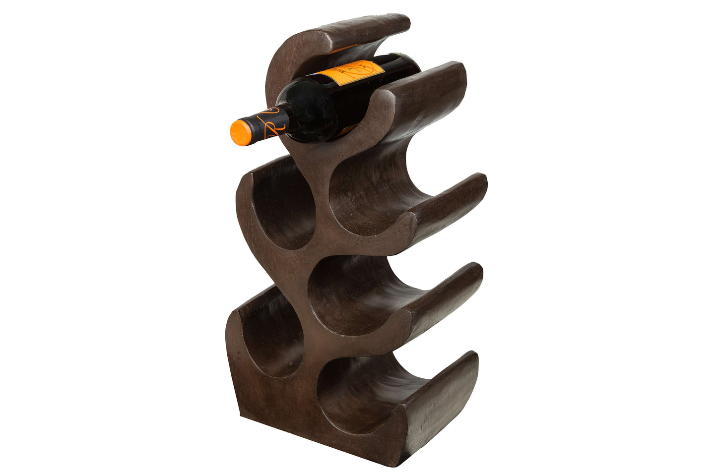 Weinflaschenhalter aus Massivholz (dunkel)