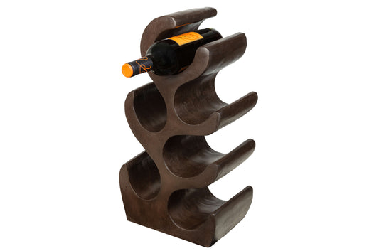 Weinflaschenhalter aus Massivholz (dunkel)
