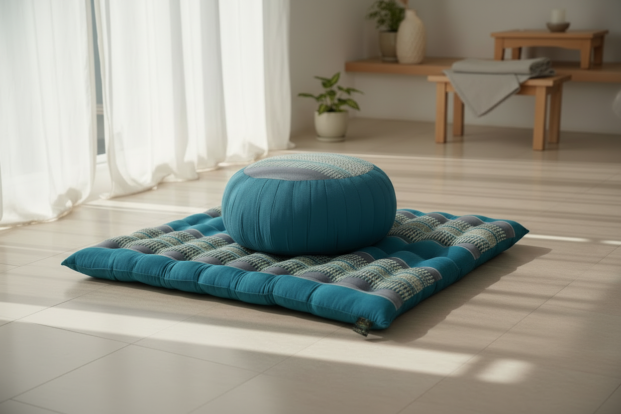 Meditationsset mit Kapokfüllung (blautöne)