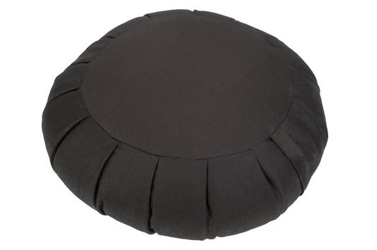 Zafu mit Füllung aus Buchweizenspelz 40x15 cm (schwarz)