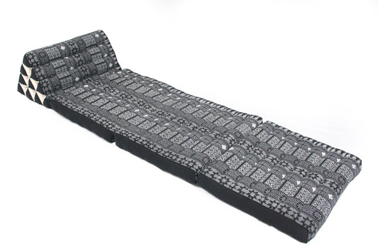 Thaimatte mit Ethnomuster 170x50 cm (schwarz)