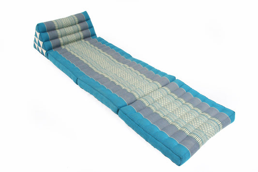 Klassische Thaimatte mit Dreieckskissen 170x50 cm (Blautöne)