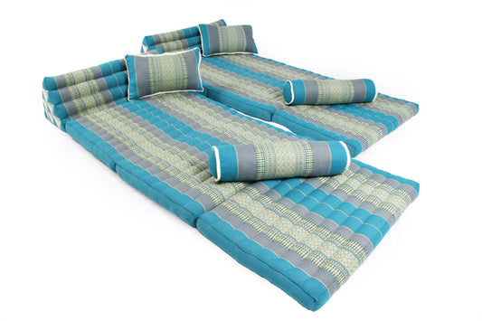 Thaikissen XXL Doppelset mit Nackenrollen und Sofakissen