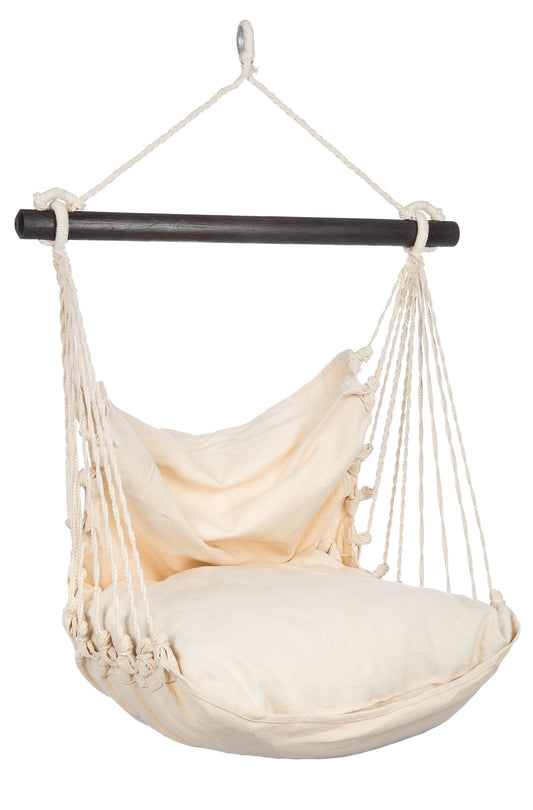 Set: Kinderhängesessel + Kissen 60x50cm (Baumwolle Weiß)