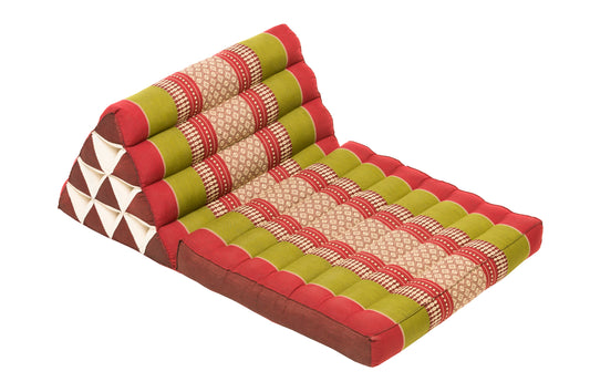 1-fach faltbares Dreieckskissen 78x50 cm (grün & rot)