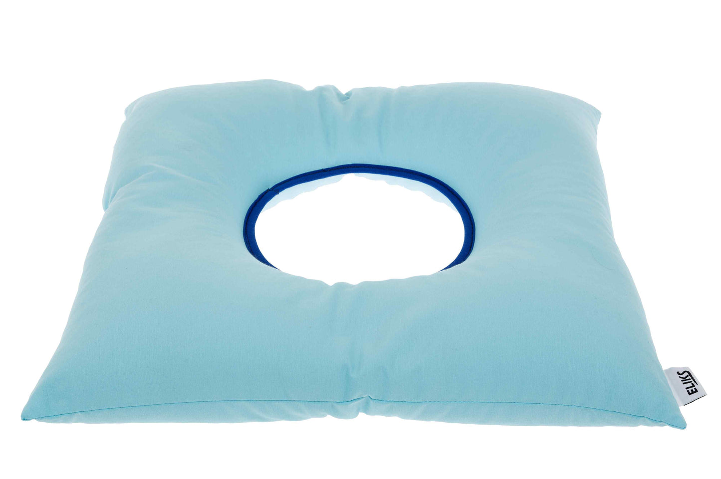 Lochkissen mit Bio Buchweizenspelz 40x40 cm (blau)