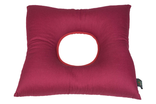 Lochkissen mit Füllung aus Buchweizenspelz 40x40 cm (rot)