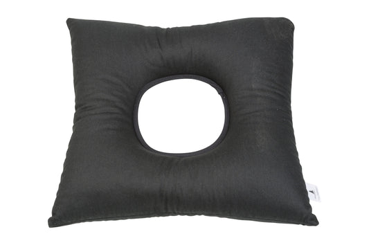 Lochkissen mit Füllung aus Buchweizenspelz 40x40 cm (schwarz)