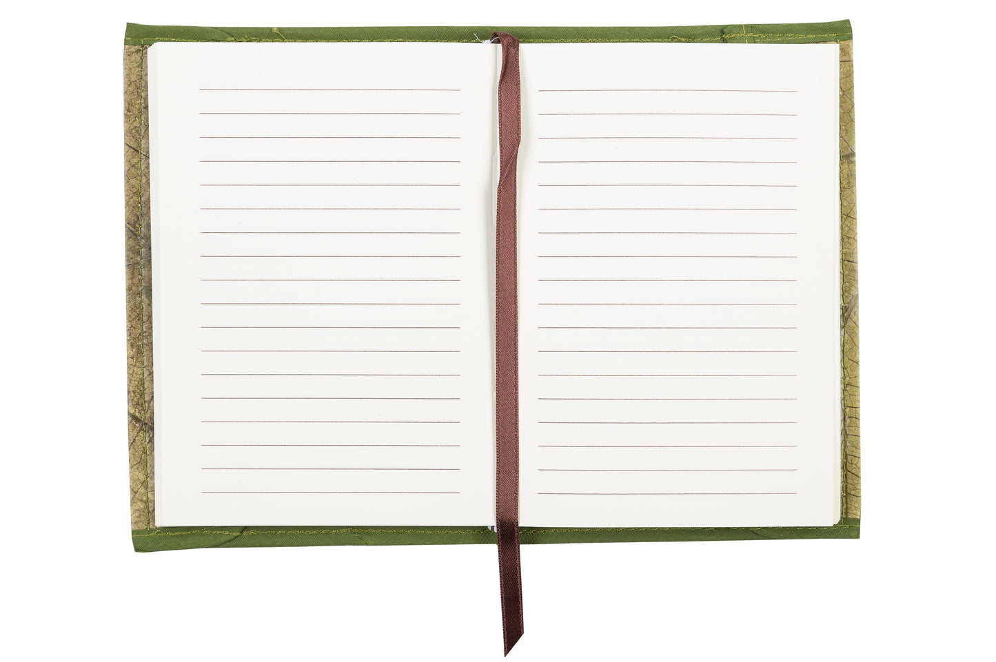 Notizbuch mit abnehmbarer Hülle aus laminierten Teakblättern (grün)
