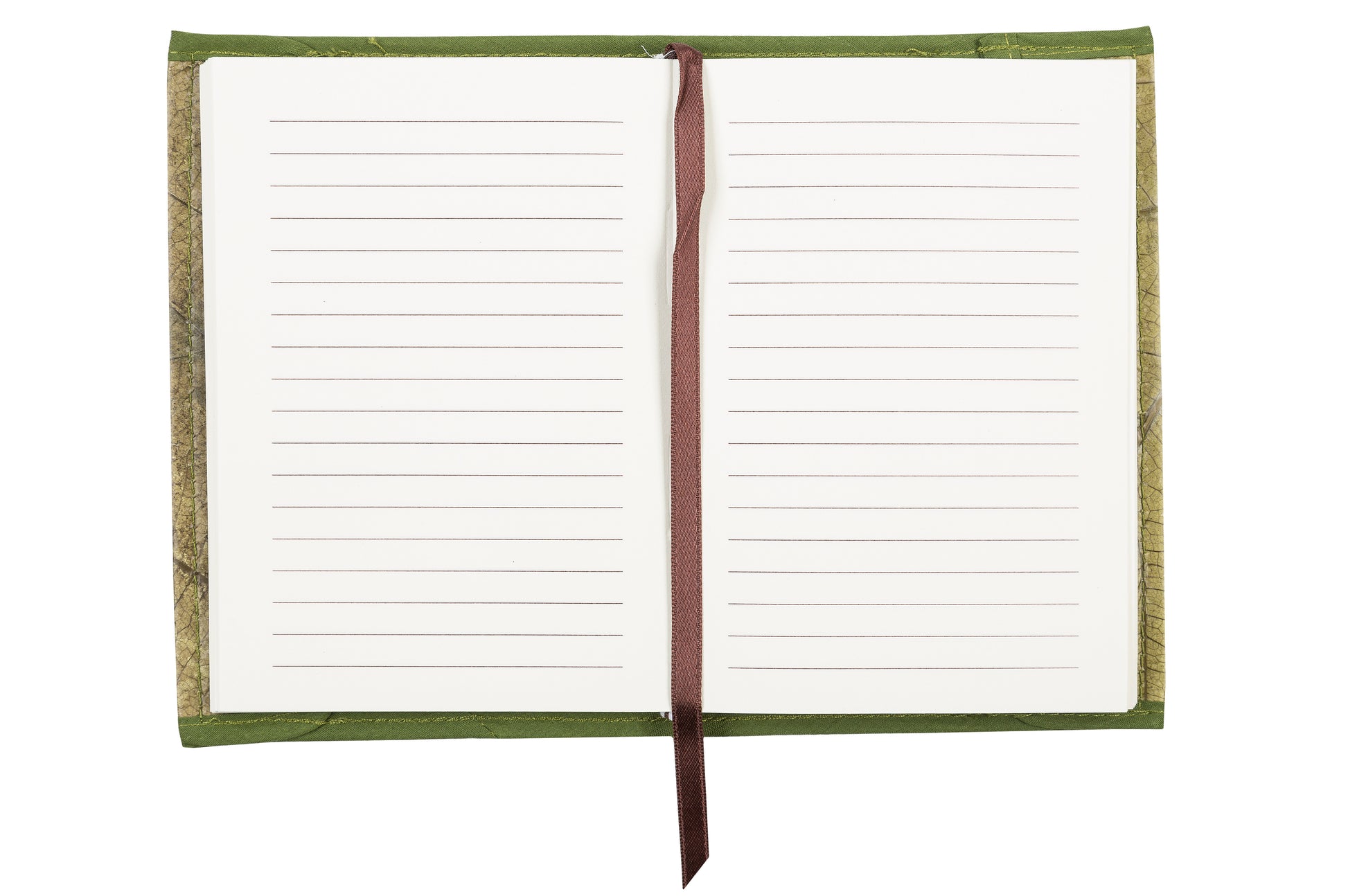 Notizbuch mit abnehmbarer Hülle aus laminierten Teakblättern (grün)