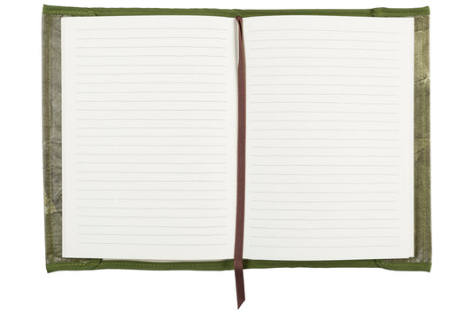 Notizbuch aus Teakblättern (grün)