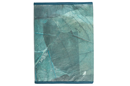 Notizbuch aus Teakblättern (blau)