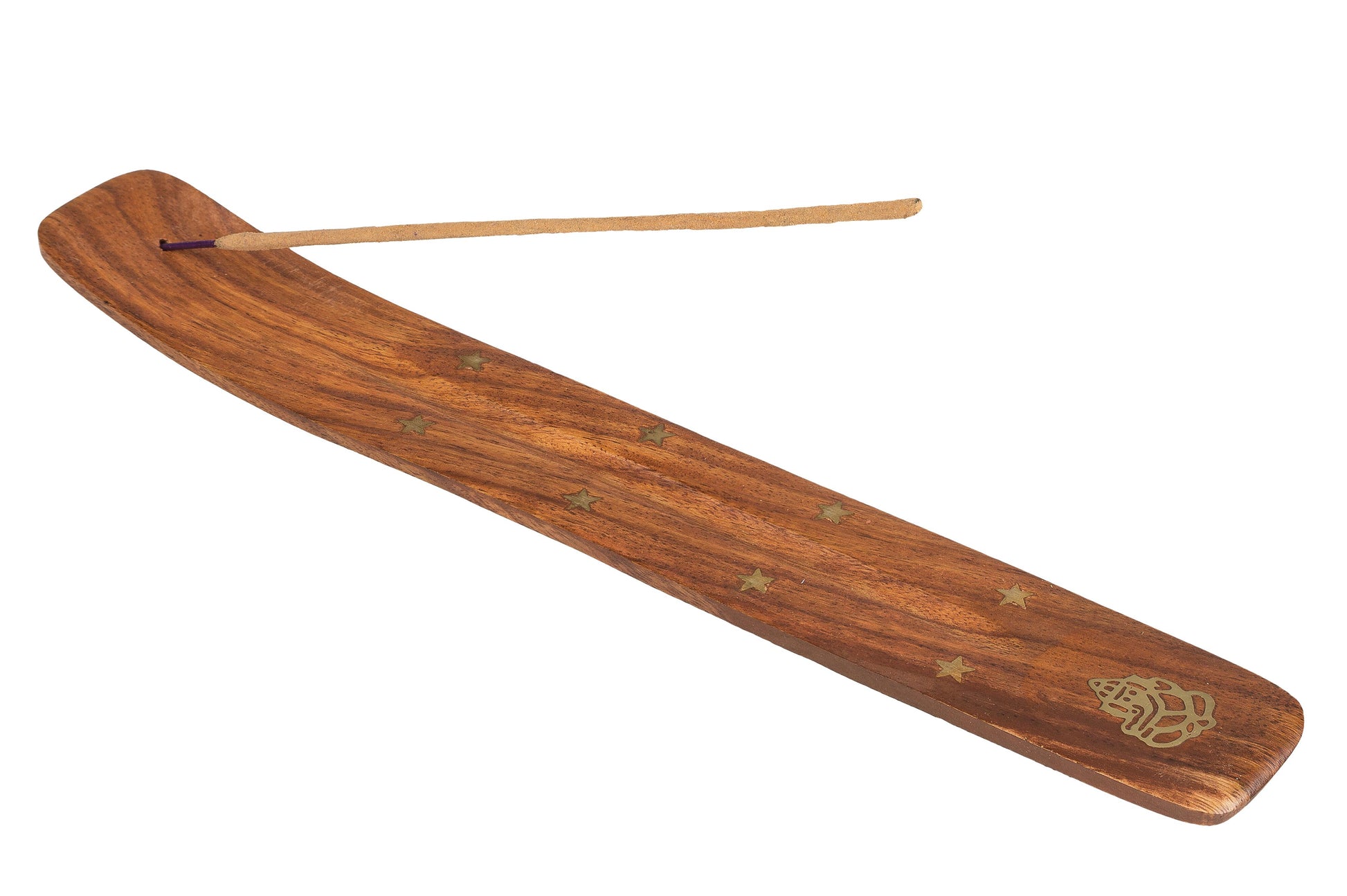 Räucherstäbchenhalter "Schiffchen" aus Mangoholz und Metall