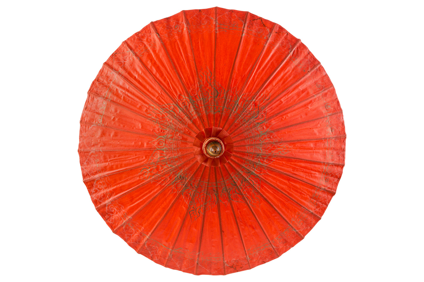 Handbemalter Papierschirm (rot)