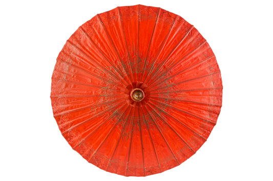 Handbemalter Papierschirm (rot)