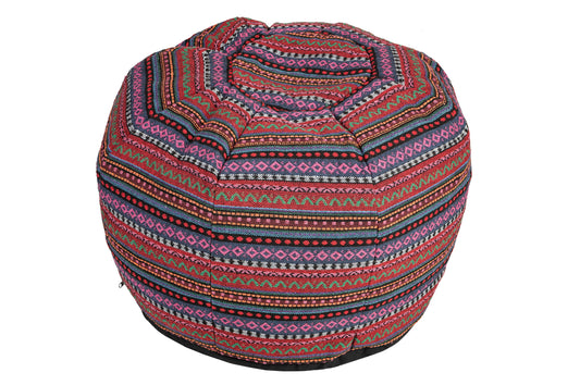 Pouf Rundes Kissen Baumwolle gewebt 34 x 48 cm  braun