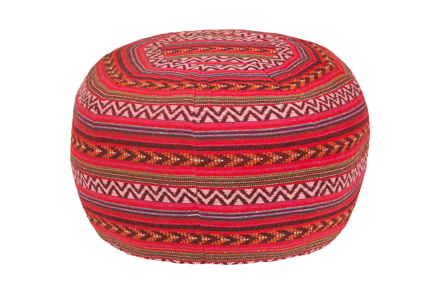Pouf Rundes Kissen Baumwolle gewebt 34 x 48 cm rot-orange