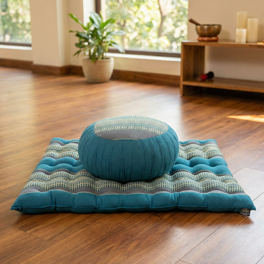 Meditationsset mit Kapokfüllung (blautöne)