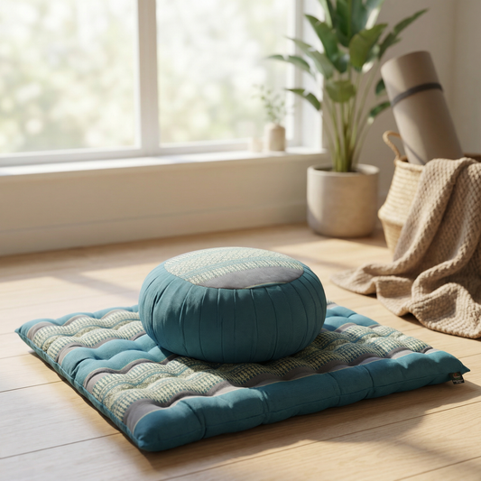 Meditationsset mit Kapokfüllung (blautöne)