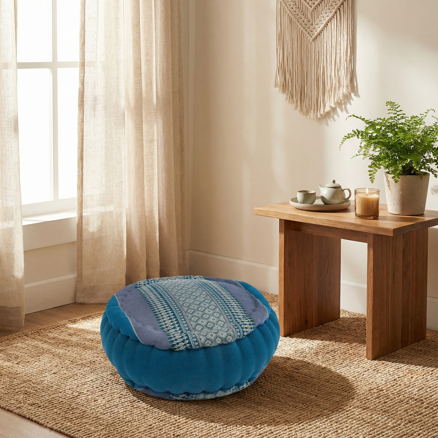 Zafu Kissen mit Kapokfüllung, 34x15