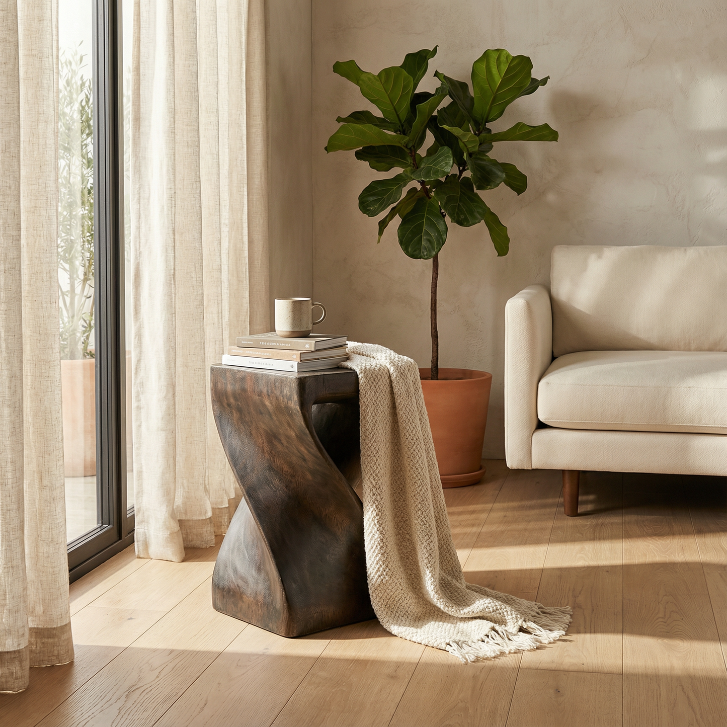 Hocker gedreht 50x28cm (darkwash)