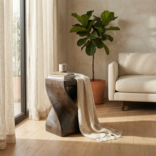 Hocker gedreht 50x28cm (darkwash)