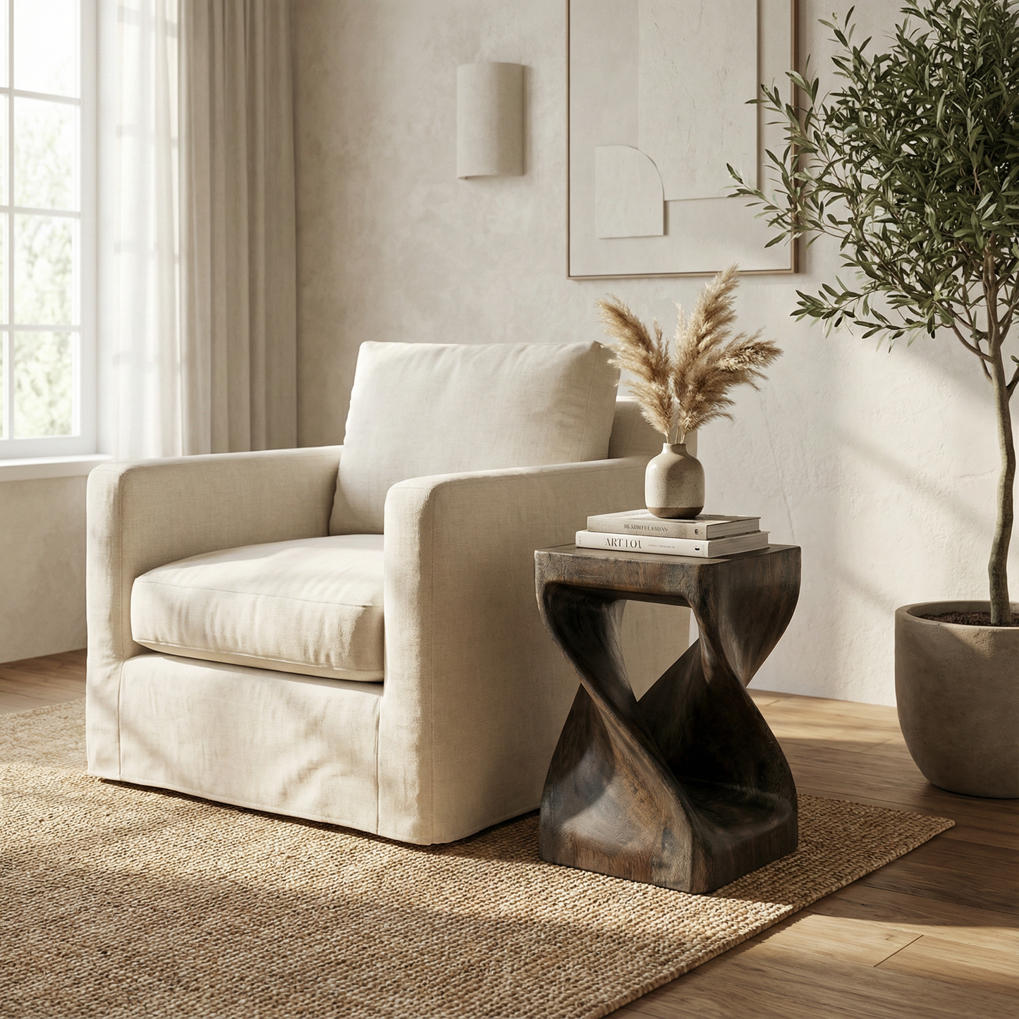 Hocker gedreht 50x28cm (darkwash)