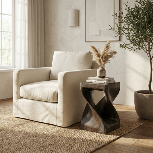 Hocker gedreht 50x28cm (darkwash)