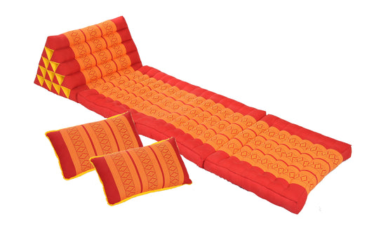 Thaikissen Set: Jumbo Dreiecksmatte + 2 Sofakissen