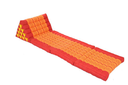 Thaikissen XL 175 x 55 mit extragroßem Dreieck (rot & orange)